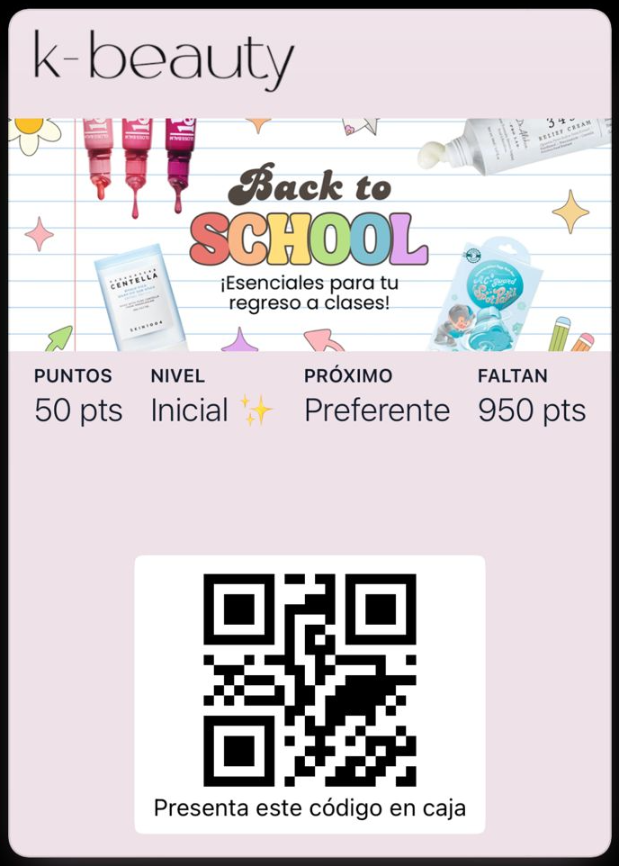 Tarjeta de lealtad de K-Beauty en Apple Wallet